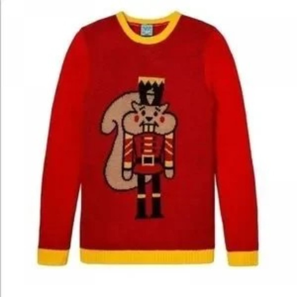Norther Pole Christmas Sweater Squirrel Nutcracker